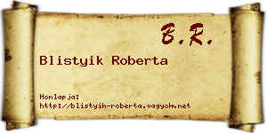 Blistyik Roberta névjegykártya